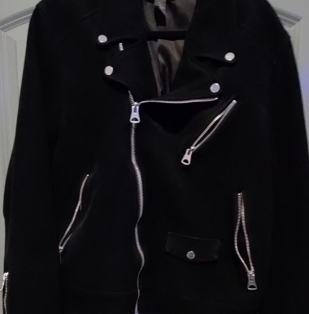 H&M men's faux suede biker jacket